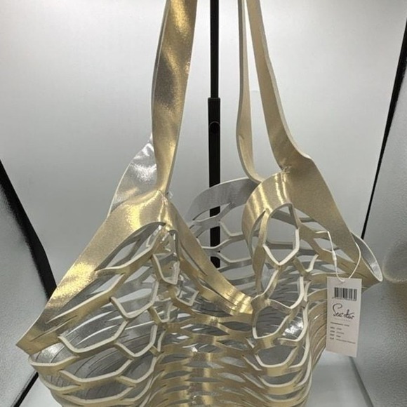 Handbags - Sea Star Beachwear Fisherman's Tote in White Gold/Platinum